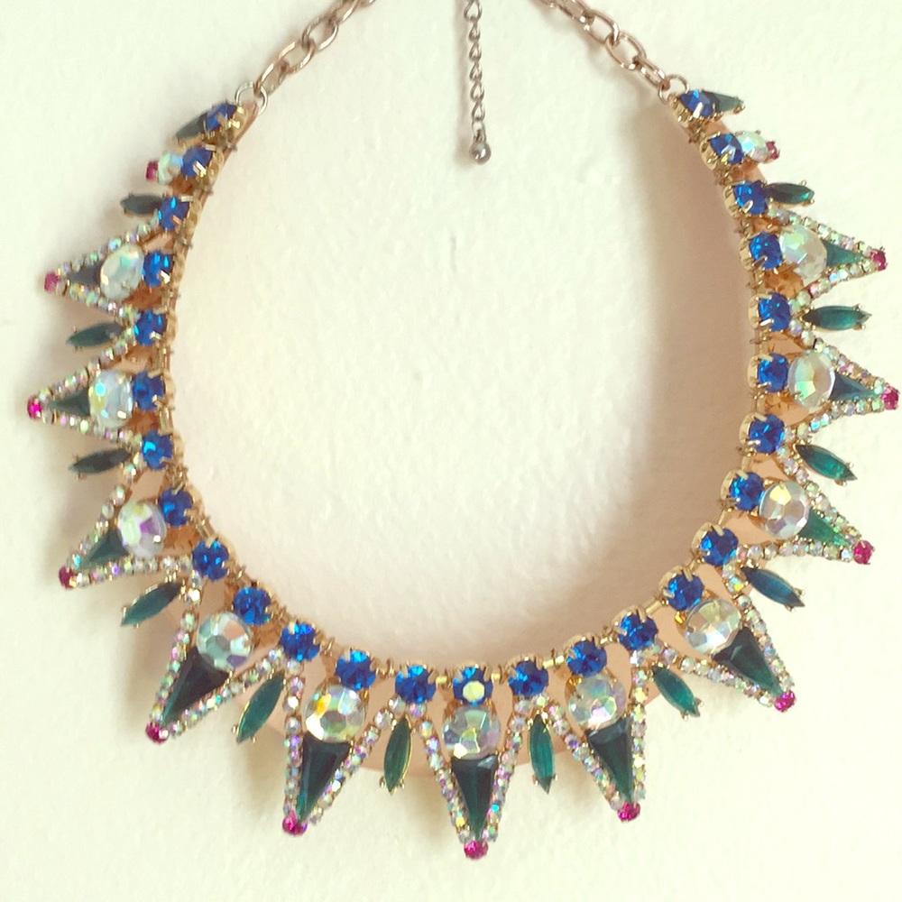 Topshop rhinestone collar statement necklace